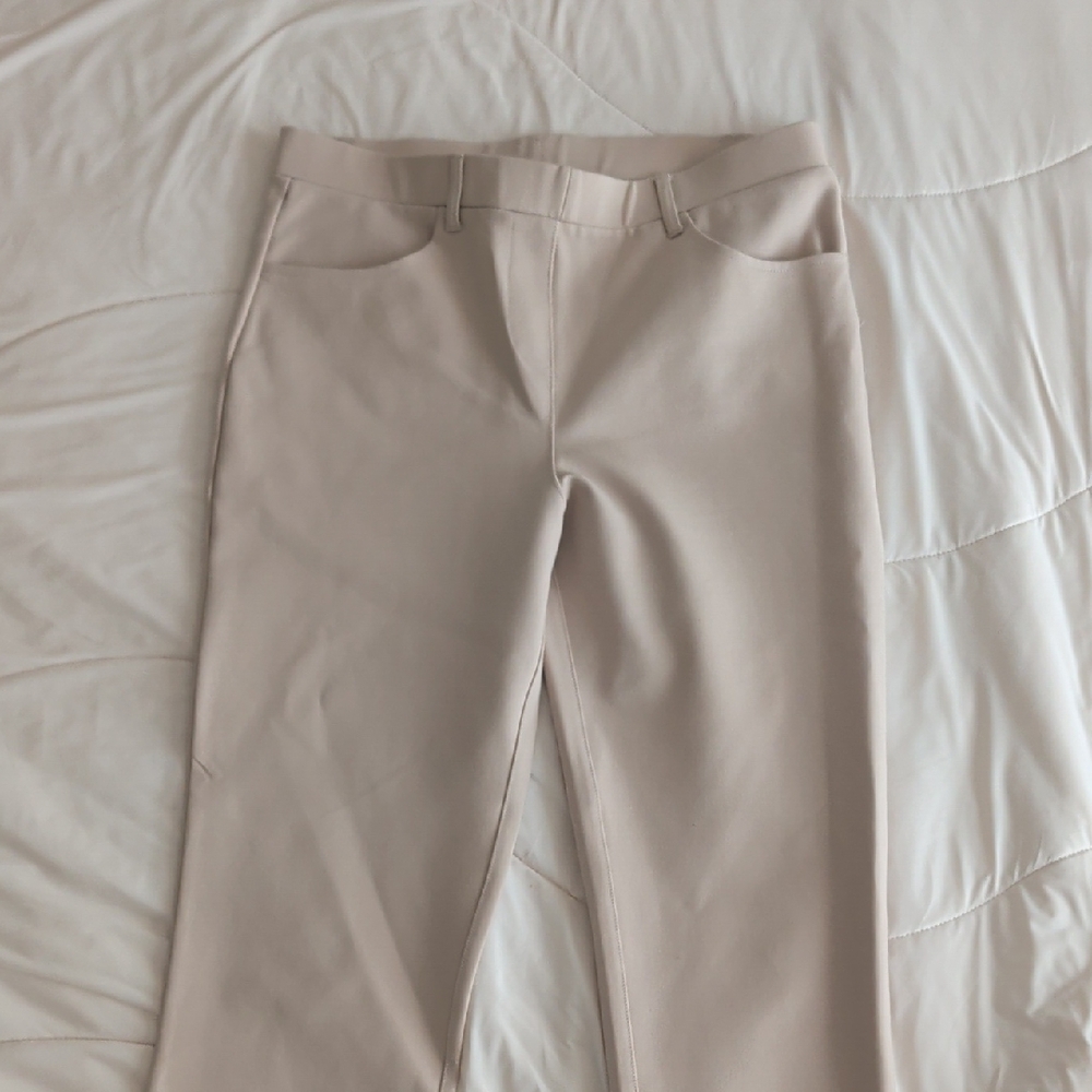 Quince Women's Ponte Trousers in Light Beige